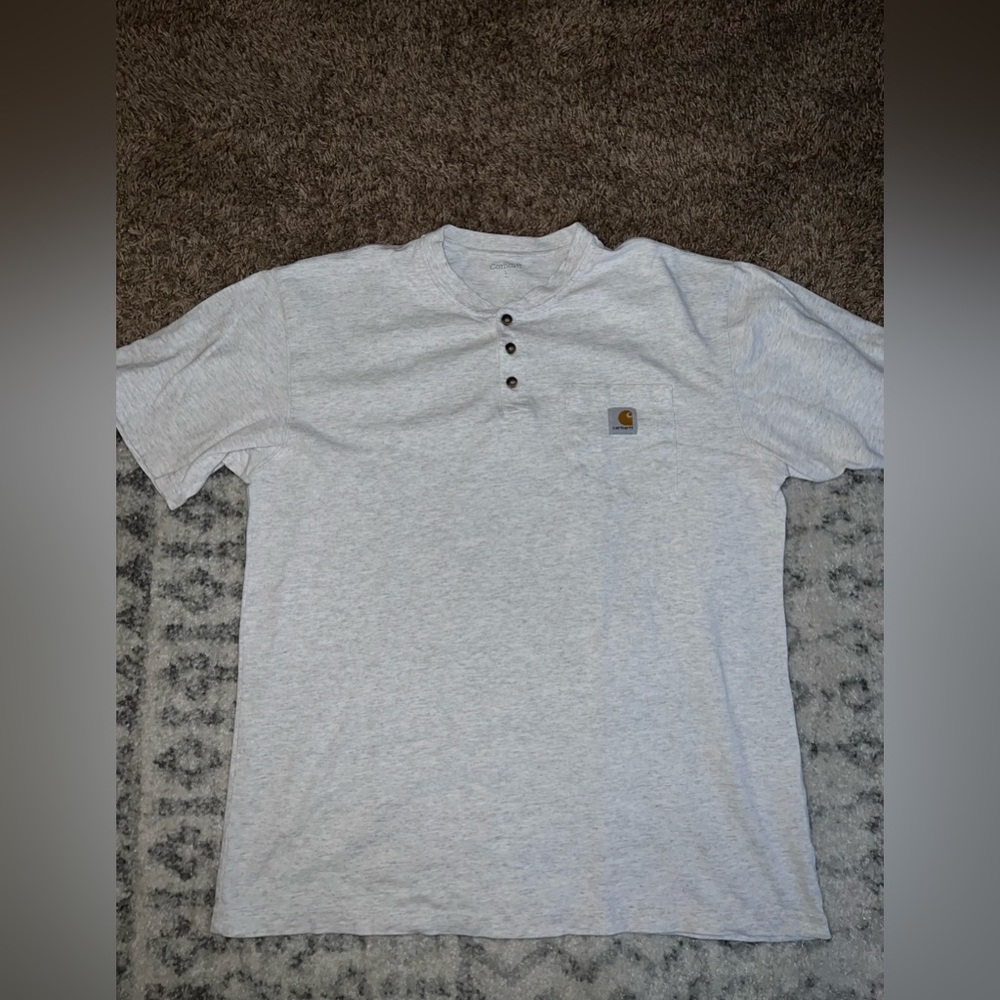 Men’s Carhartt (3 button) light gray shirt size large (tall)